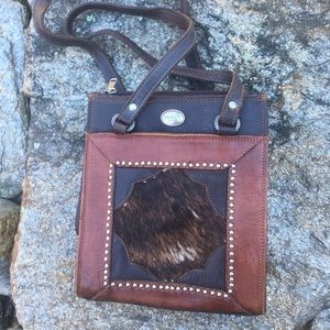 Vintage handmade America West leather bag